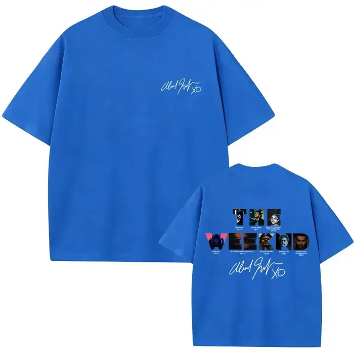 T-shirt graphique avec couverture d'album musical du rappeur The Weeknd, pour hommes et femmes, mode hip-hop, t-shirt surdimensionné, t-shirt décontracté en coton rétro pour homme