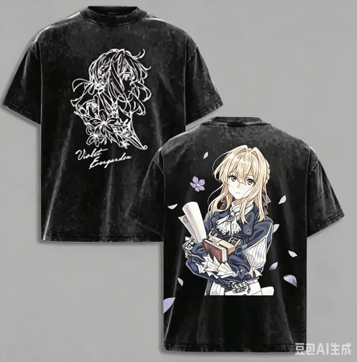 T-shirt Violet Evergarden délavé