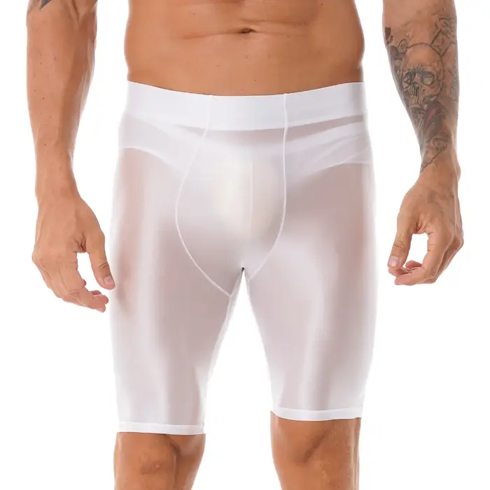 Hommes hommes brillant T-Shirts hauts coupe ajustée respirant Yoga hauts de sport huile brillant à m