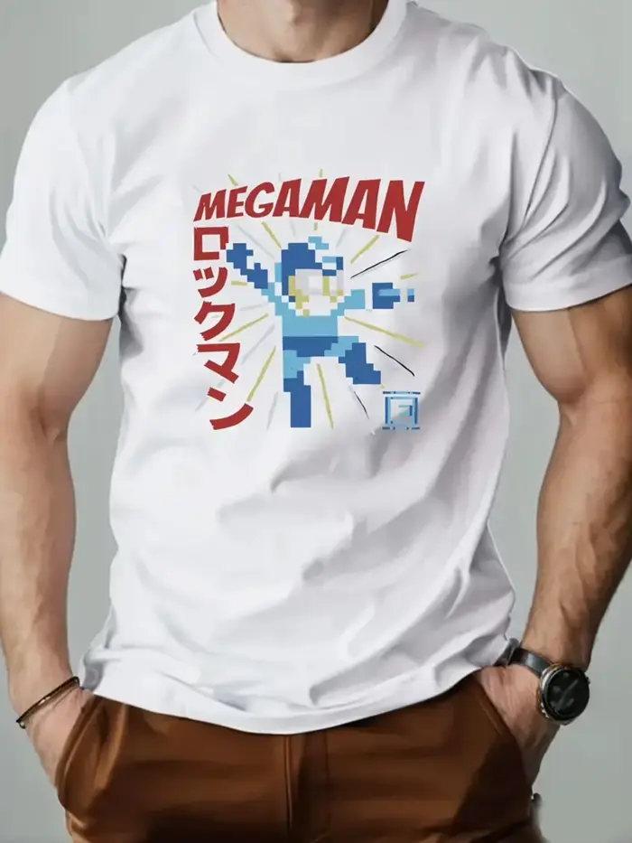 T-shirt graphique Megaman rétro pour hommes