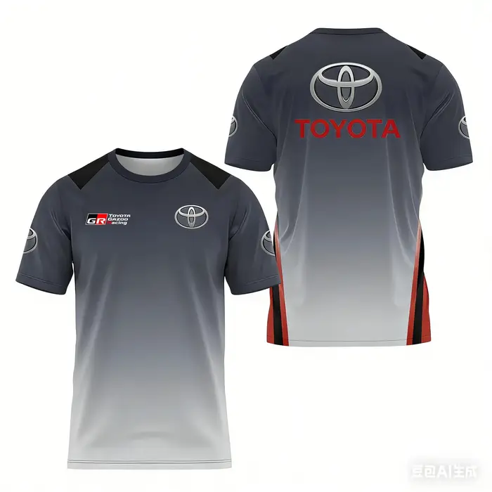 T-shirt à manches courtes et col rond pour homme Toyota GR GAZOO Racing, vêtements de course respira
