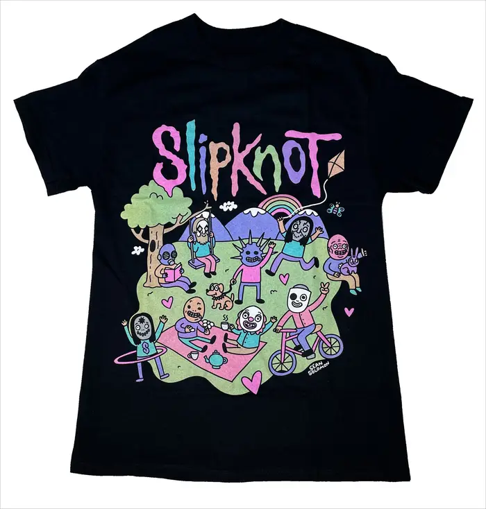 T-shirt graphique CUTE SLIPKNOT 100% coton, col rond, décontracté, unisexe, haut d'été