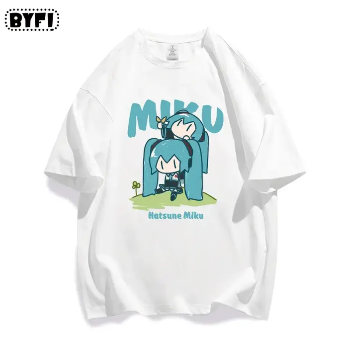 T-shirt à manches courtes Hatsune Miku Collaboration Future MIKU Line Style pour hommes et femmes, v