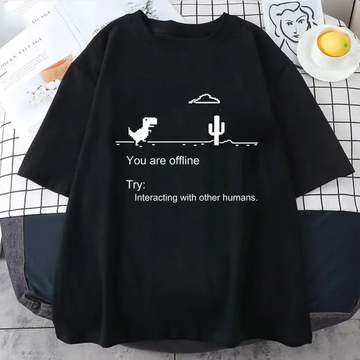 2025 T-shirts pour hommes imprimé dinosaure Cactus hauts drôles été coton T-shirt
