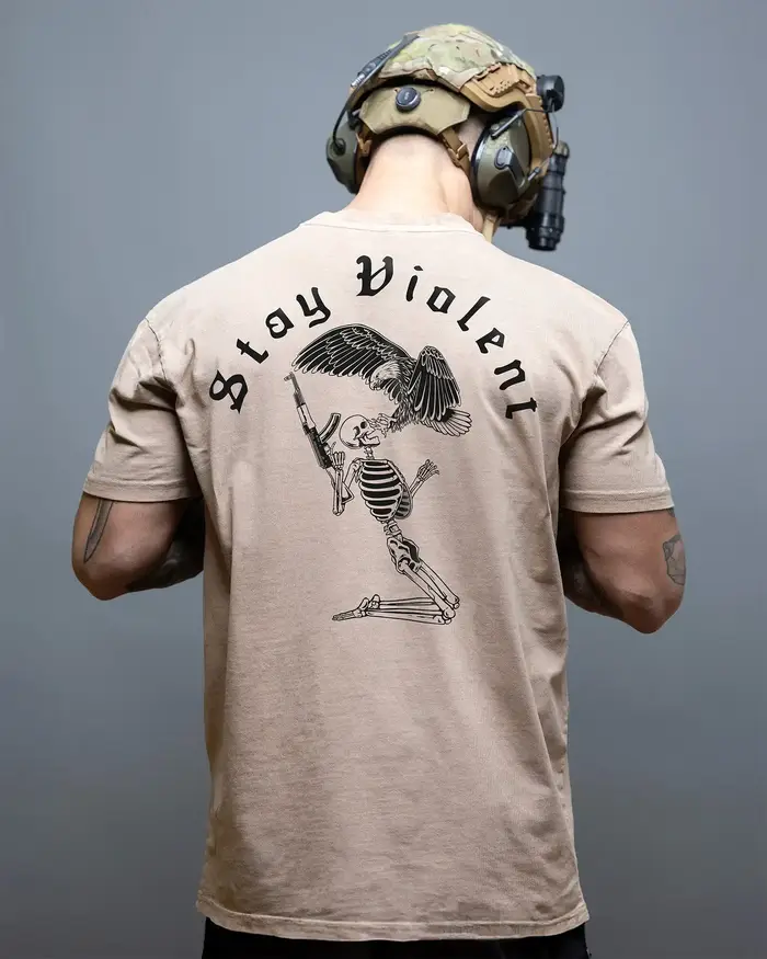 T-shirt respirant 2026 Stay Violent - Idéal pour le sport, en pur coton