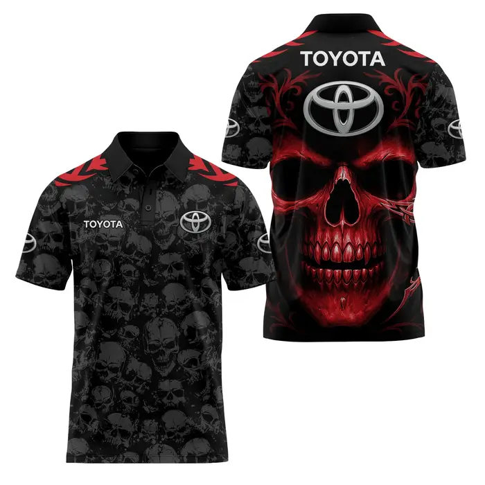 Polo pour homme avec logo Toyota imprimé en 3D, décontracté, respirant, à séchage rapide, à manches 