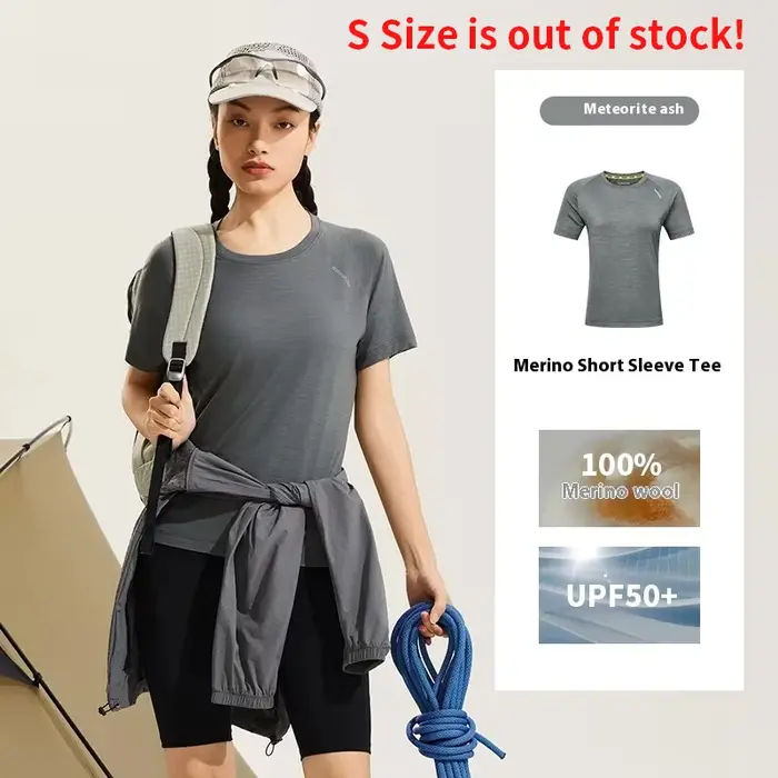 Naturehike Sport T-Shirt 100% Laine Mérinos À Manches Courtes Course Formation En Plein Air Hommes Femmes Respirant À Séchage Rapide Sweat