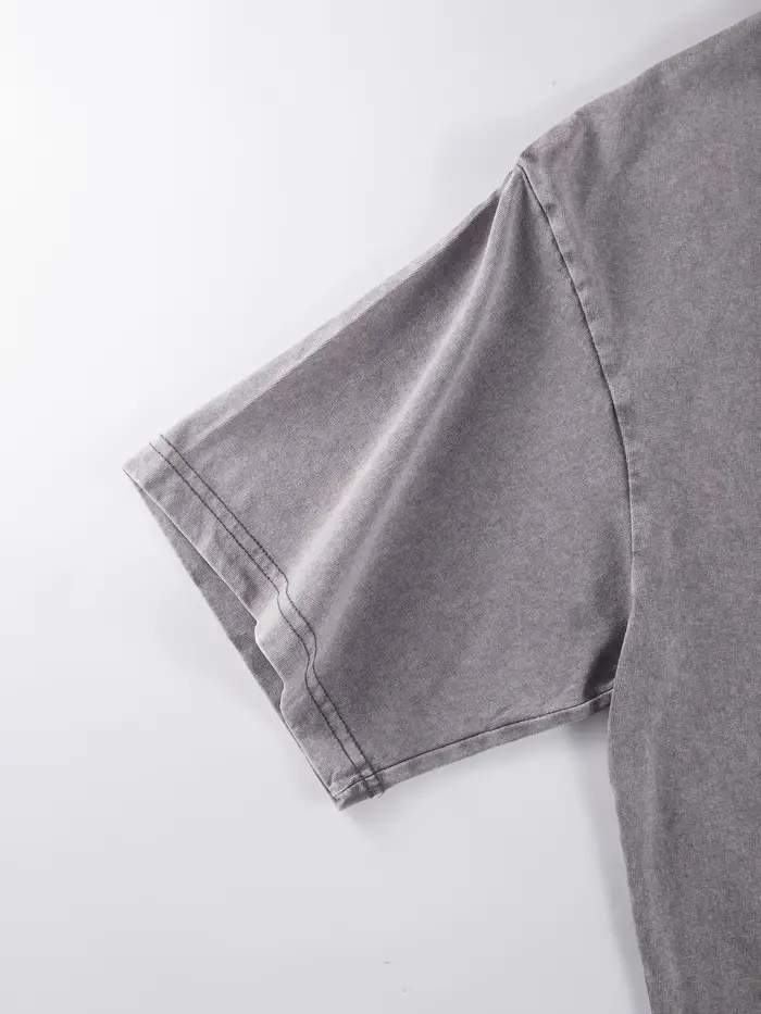 T-Shirts délavés à motif de plante pour hommes