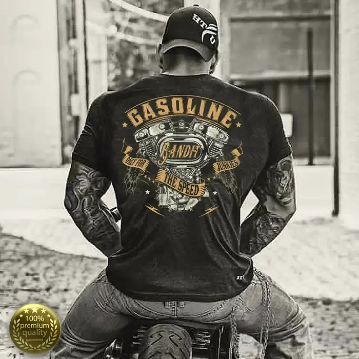 Respect pour les motards v-twin moteur Chopper motocycliste T-Shirt 100% coton col rond manches courtes décontracté