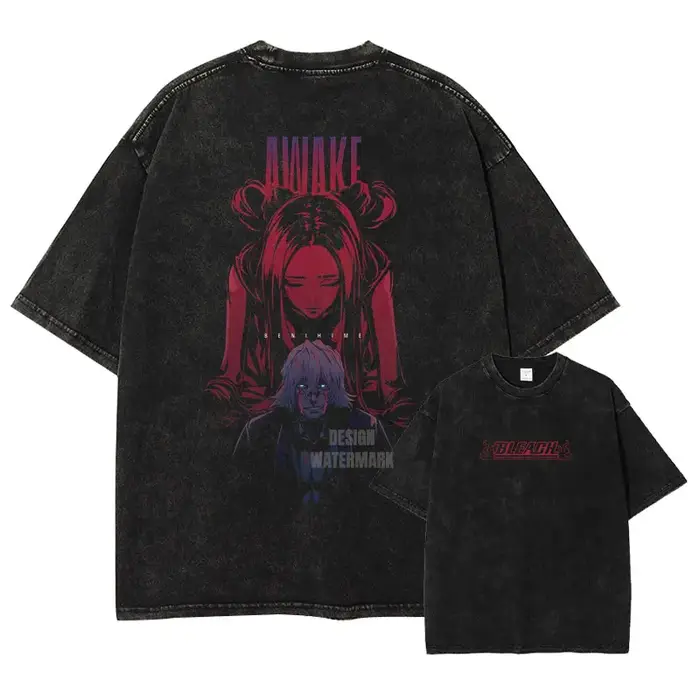 T-shirts Anime B-Bleach Vintage Lavés Zaraki Kenpachi