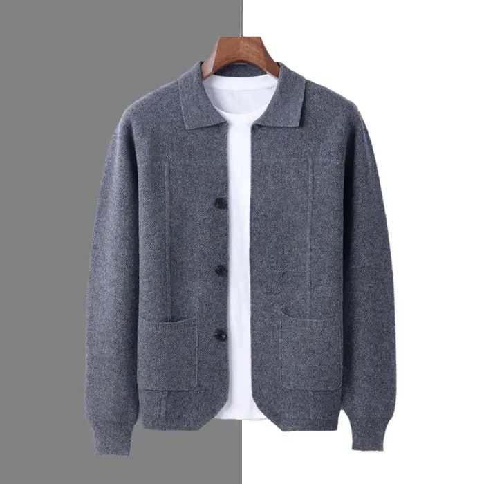 Cardigan Triblockchain en Laine Mérinos pour Homme