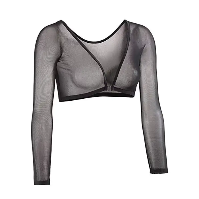 Maillot de corps transparent à manches longues pour femmes