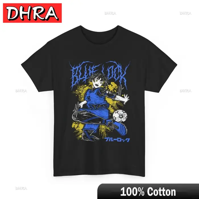 T-shirt Blue Lock Isagi Yoichi Bachira Nagi Rin Itoshi Anime en coton, t-shirt graphique manga, manches courtes, pour hommes et femmes, hauts d'été
