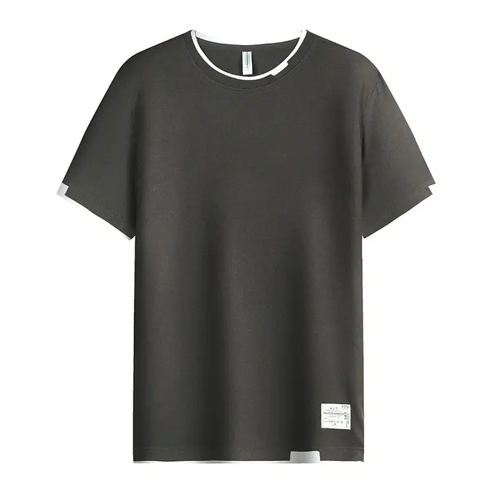 FGKKS 2024 T-shirt style décontracté pour hommes pur coton respirant mode à manches courtes concepti