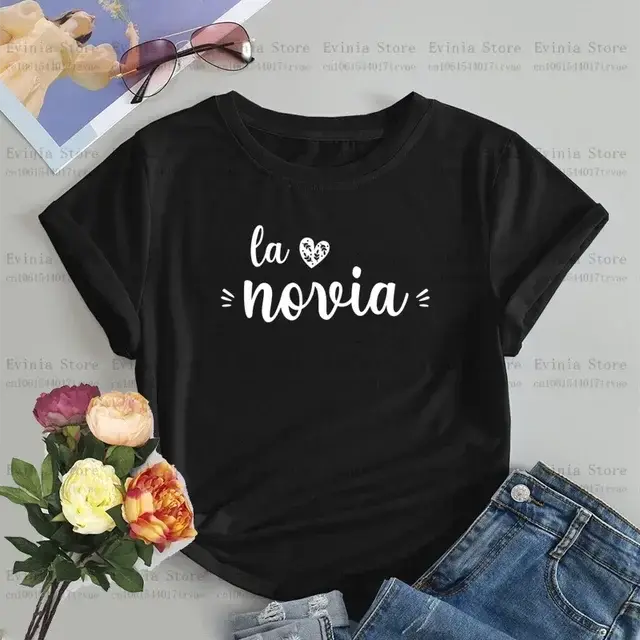 De La Novia Latina T-shirt femmes espagnol Boda Espanol mariage