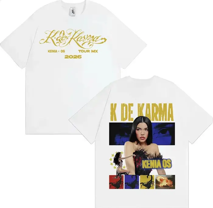 T-shirt imprimé poster de la tournée d'album Kenia Os 2026