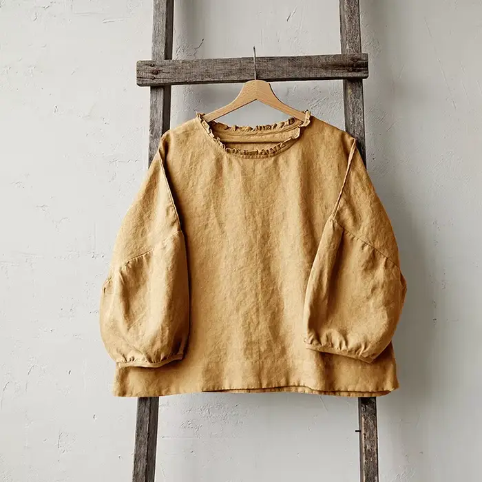 T-Shirt en Lin Rétro pour Femme