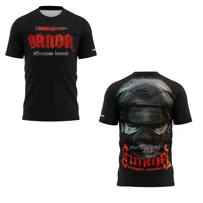 T-shirt tactique gothique Randa, vêtements de sport respirants |   Vêtements de style combat unisexe