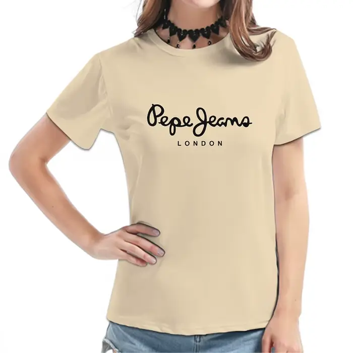 T-shirt à manches courtes bordeaux pour femmes - Imprimé graphique typographie du script de Londres