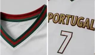 T-shirt de football Portugal 2026 à col en V, tendance rétro, mode urbaine, blanc, polyvalent, respirant, séchage rapide
