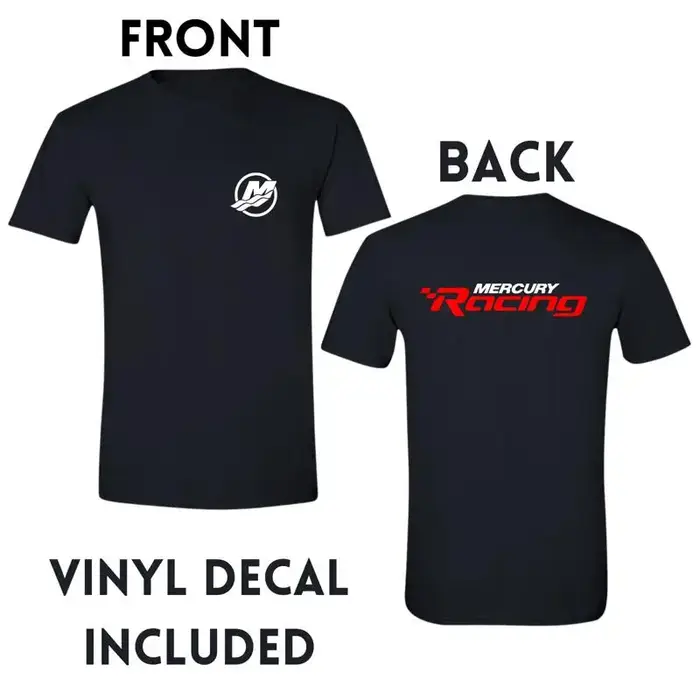 Mercury Mercruiser bateau hors-bord course t-shirt gratuit décalcomanie plus de couleurs à l'intérieur