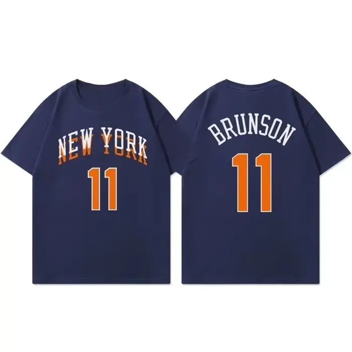 T-shirt de sport respirant en coton 100% pour homme, maillot de basketball Jalen Brunson 11, équipe 