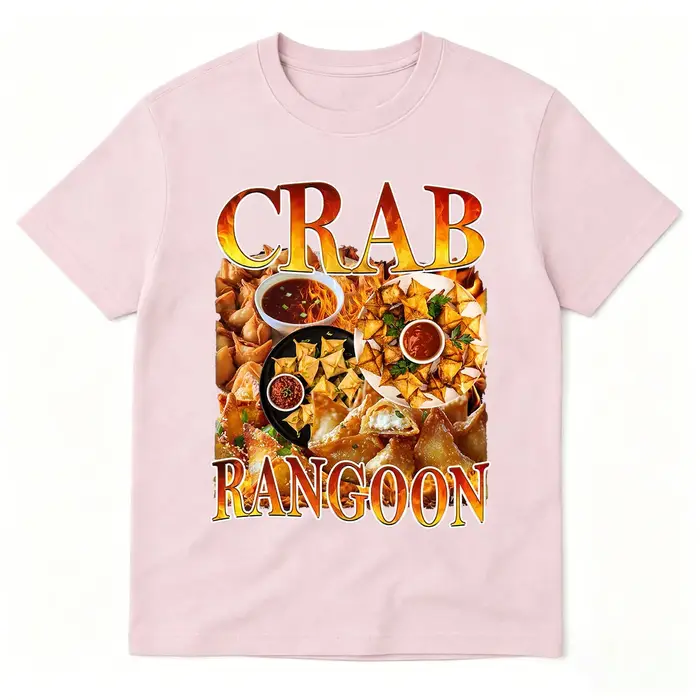 T-shirt vintage Crab Rangoon, style rétro années 90, amuse-gueules amusant, apéritif asiatique, t-shirts graphiques pour hommes et femmes, en coton, à manches courtes