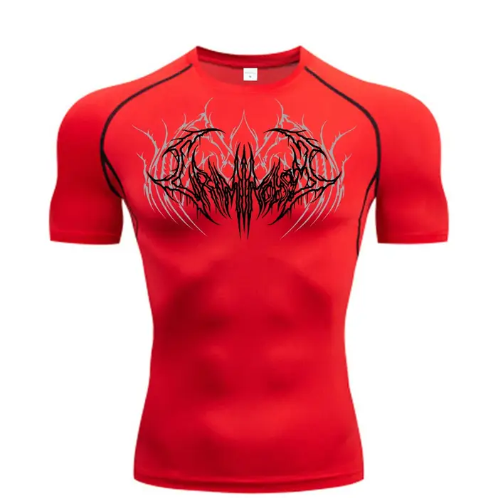 2025 Compression t-shirt hommes à manches courtes Sport t-shirts Fitness course vêtements