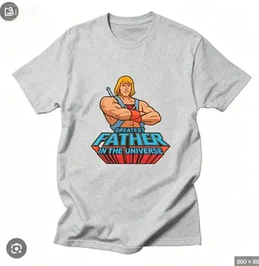 T-shirt He-Man Greatest Father in The Universe, cadeau rétro pour papa, dessin animé, en coton, manc
