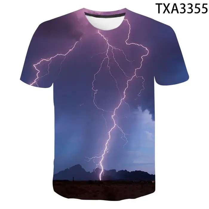 Mode été Thunderbolt T-shirt hommes femmes enfants foudre Flash impression 3D
