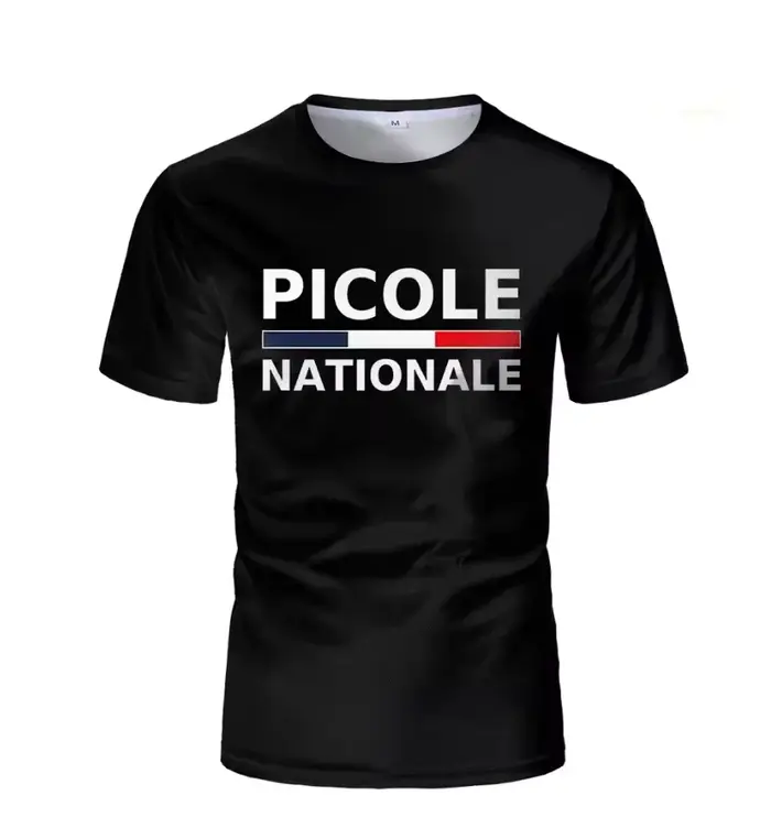Picole T-shirt national ample Homme T-shirt imprimé en 3D National Picole T-shirt humoristique Homme