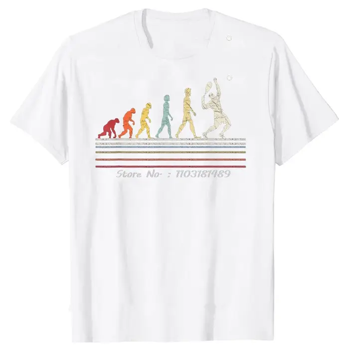Drôle Tennis évolution de l'homme Sport rétro Vintage T-shirts hauts mode t-shirt vêtements T-shirts