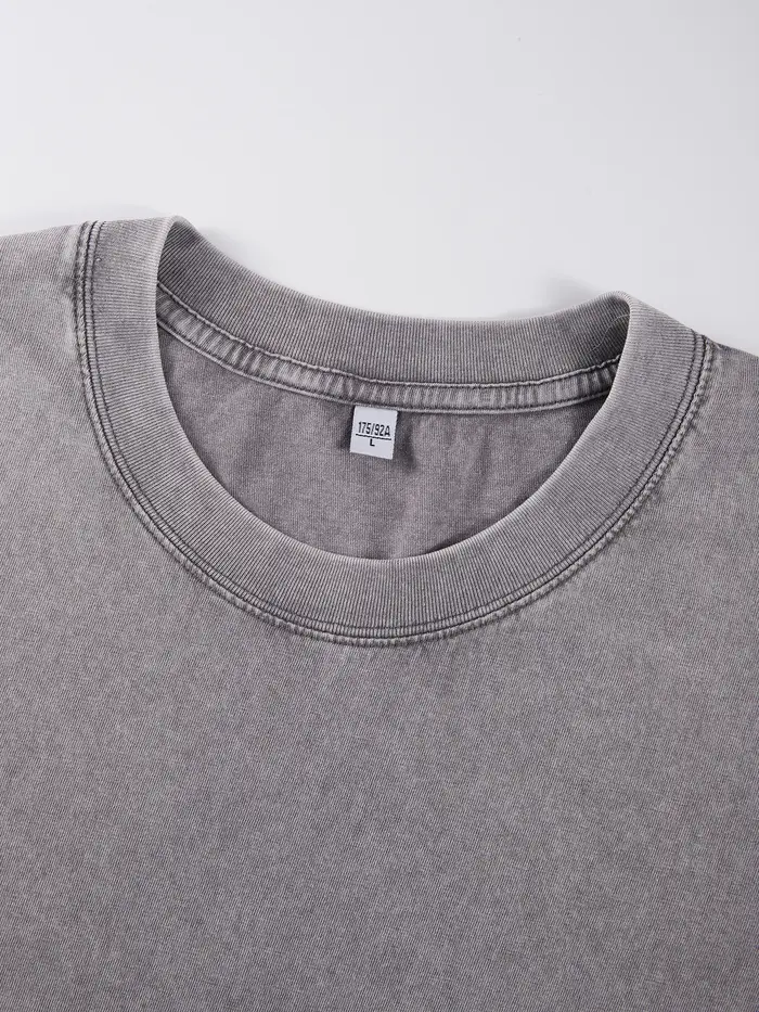 T-Shirts délavés à motif de plante pour hommes