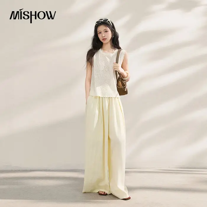 MISHOW – Nouveau débardeur élégant sans manches en dentelle tricotée pour femme