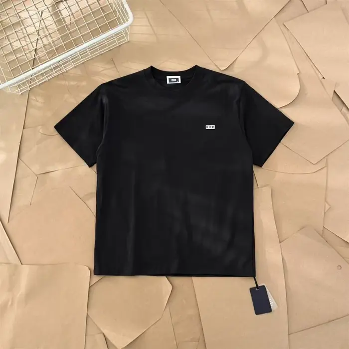 T-shirt KITH en coton de haute qualité pour hommes et femmes, à manches courtes, coupe ample, avec é