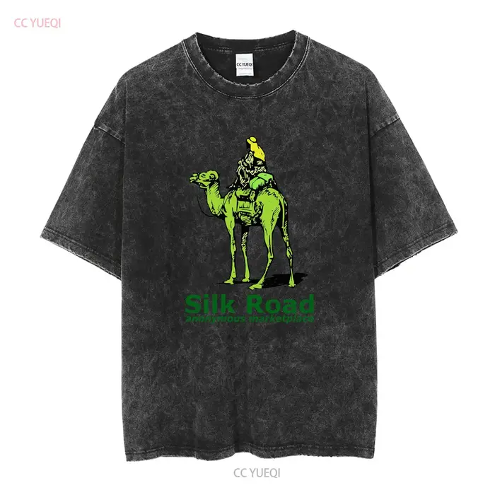 Silk Road Marketplace T Shirt Blanc vintage Lavé Unisexe Légèrement homme vêtements de créateurs Graphique polyvalent Streetwear doux