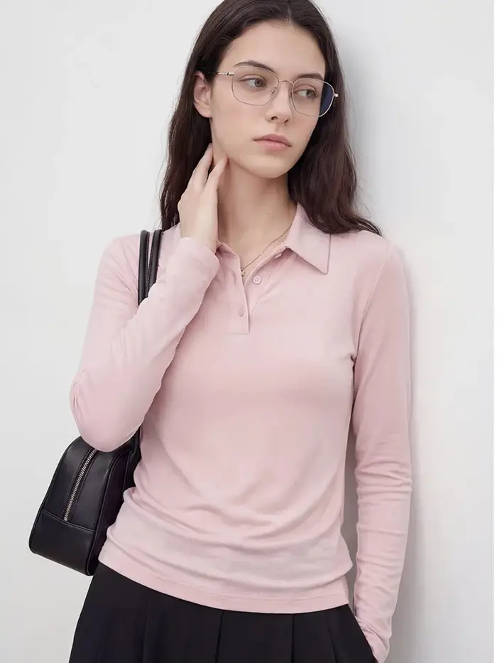 T-shirt Polo à manches longues pour femmes