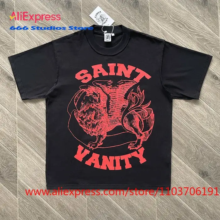 SAINT VANITY T-shirt décontracté à manches courtes avec logo imprimé design Inside-Out SV26TEE28