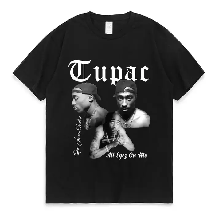 T-Shirt à Manches Courtes en Coton pour Homme, Vêtement de Style Hip Hop, Rare Tupac 2pac, Streetwea