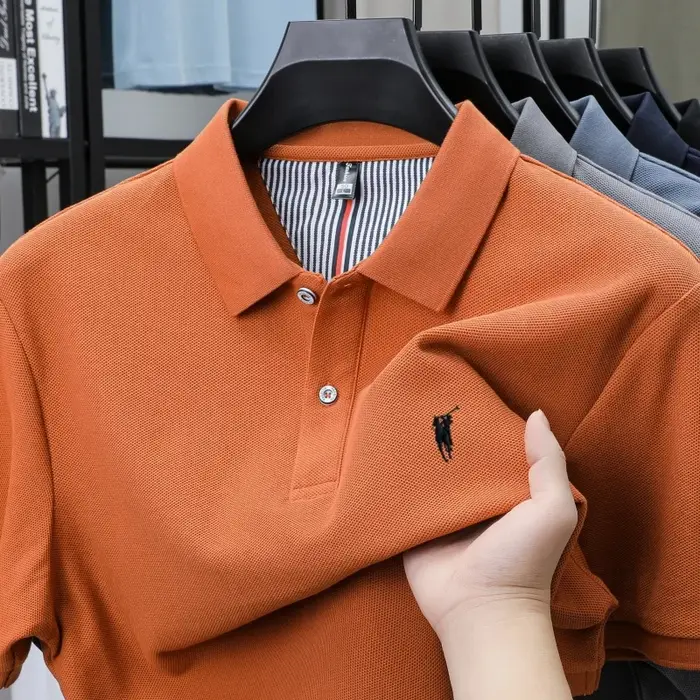 Polo à manches courtes 100% coton haut de gamme marque de luxe mode Paul poney broderie Golf hommes tops Business Casual t - shirt