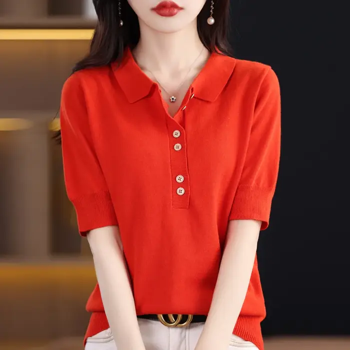 Pull à manches courtes pour femmes