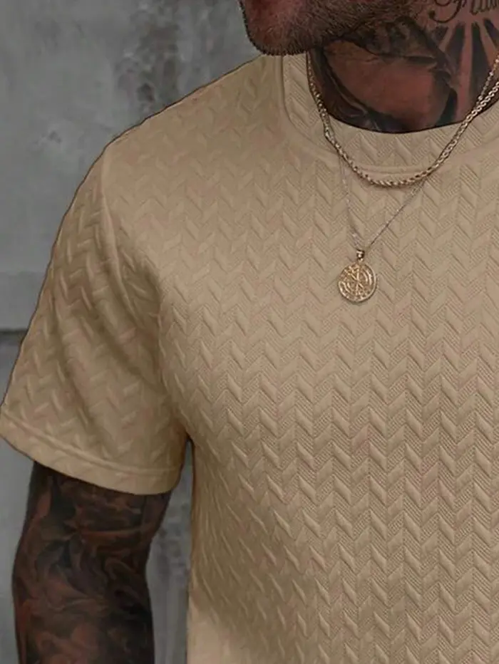 T-shirt jacquard à coupe classique pour homme