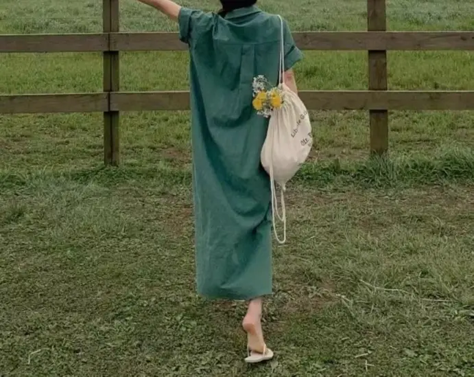 Robe chemise pour femme, idéale pour le quotidien, été, manches longues ou courtes, longueur genou, jupe longue