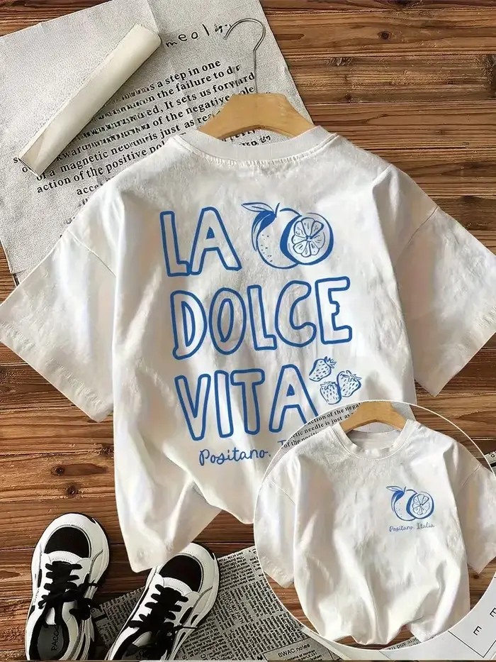 T-shirt imprimé La Dolce Vita aux agrumes