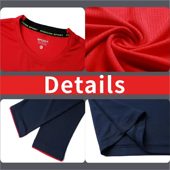 T-shirt de sport respirant à manches longues pour hommes
