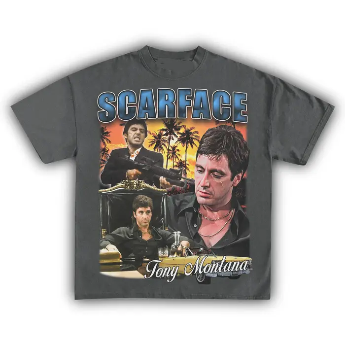 T-shirt Scarface Tony Montana rétro années 80 pour hommes et femmes