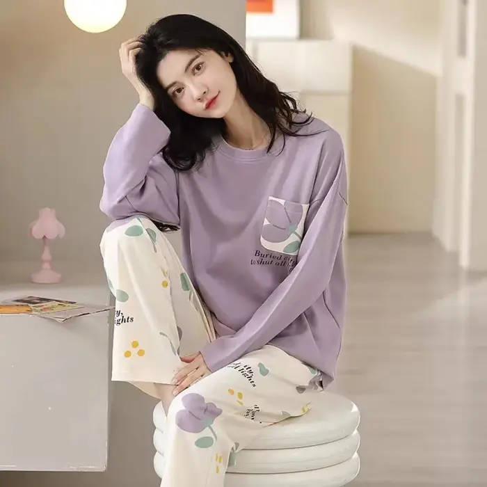 Pyjama deux pièces à manches longues pour femmes