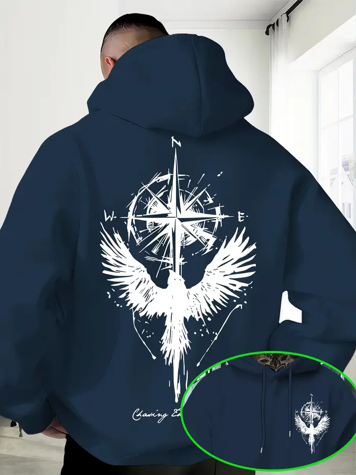 Sweat-shirt à capuche imprimé tendance personnalisé décontracté pour homme. Idéal pour les rendez-vo