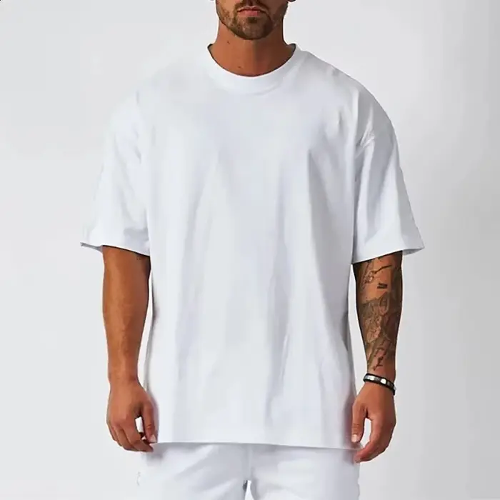 T-shirt blanc en coton pour homme