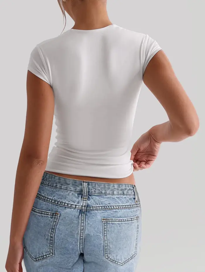 T-shirt de sport extensible et ajusté pour femmes, été 2026